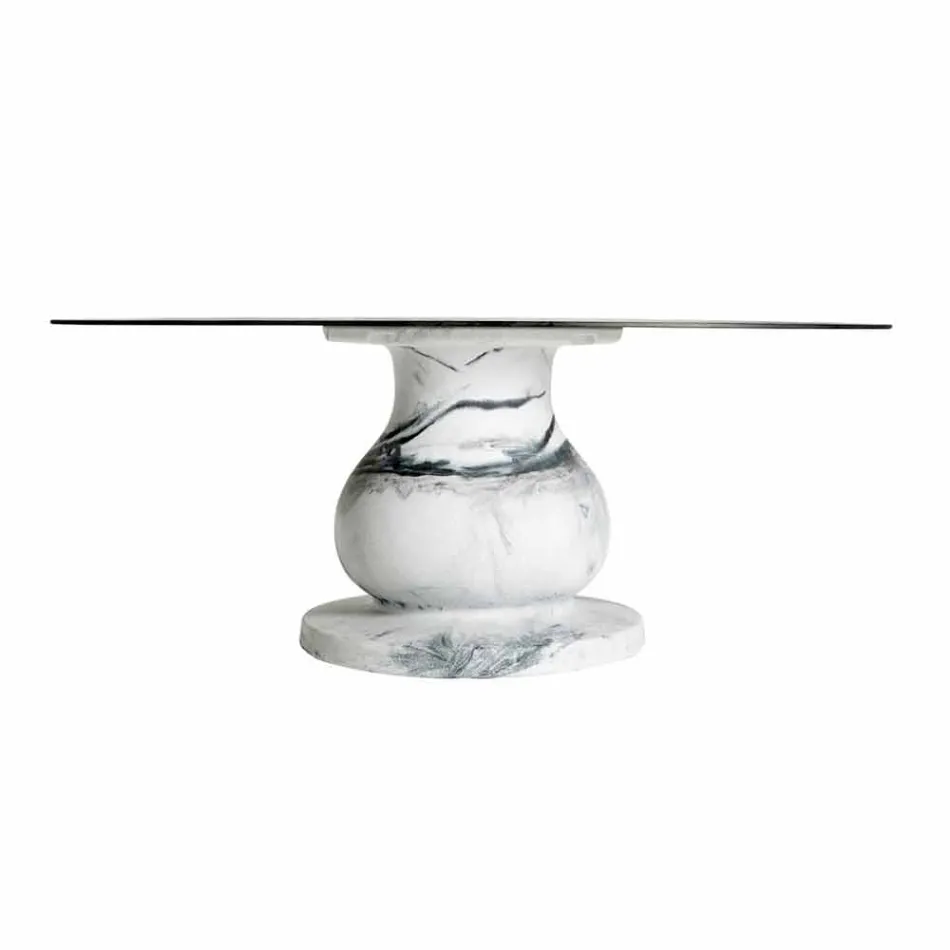 Mesa redonda de diseño clásico, Ø140 y tapa de HPL - Siglo XIX por Slide Viadurini