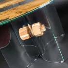 mesa de diseño redondo de cristal veneciano y el delfín de madera Viadurini
