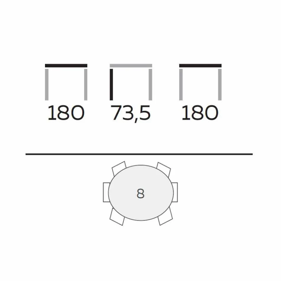 Mesa redonda de diseño en vidrio y fresno aceitado Made in Italy - Madame Viadurini