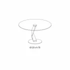 Mesa redonda de diseño moderno en vidrio extra claro hecho en Italia - Akka Viadurini