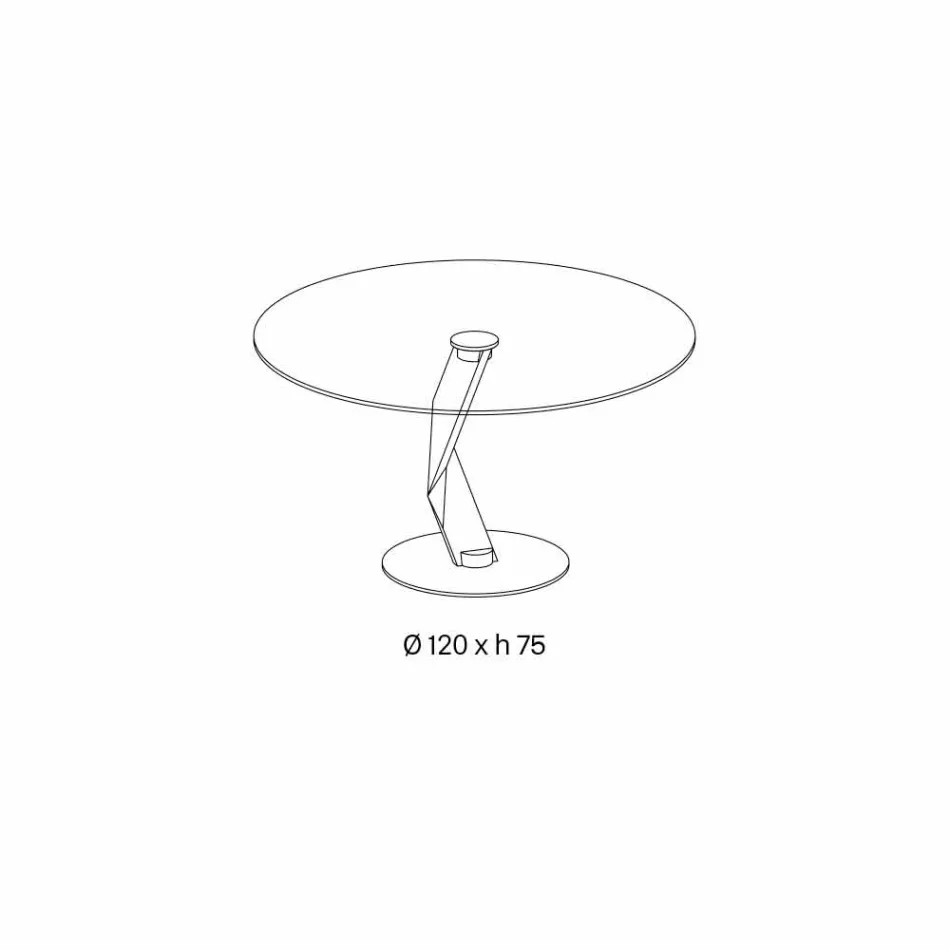 Mesa redonda de diseño moderno en vidrio extra claro hecho en Italia - Akka Viadurini