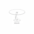 Mesa redonda de diseño moderno en vidrio extra claro hecho en Italia - Akka Viadurini