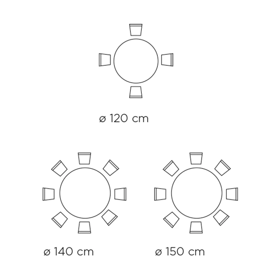 Mesa Redonda Fija con Tapa de Cerámica Made in Italy - Tijeras Viadurini