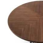 Mesa Redonda de Metal y MDF Chapado - Lantano Viadurini