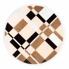 modeno Mesa redonda con tapa de cristal y incrustaciones Ozzy wood Viadurini