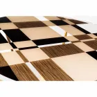 modeno Mesa redonda con tapa de cristal y incrustaciones Ozzy wood Viadurini