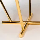 modeno Mesa redonda con tapa de cristal y incrustaciones Ozzy wood Viadurini