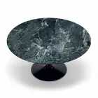 Mesa Redonda Moderna en Mármol de Carrara y Marquinia Made in Italy – Dollars Viadurini