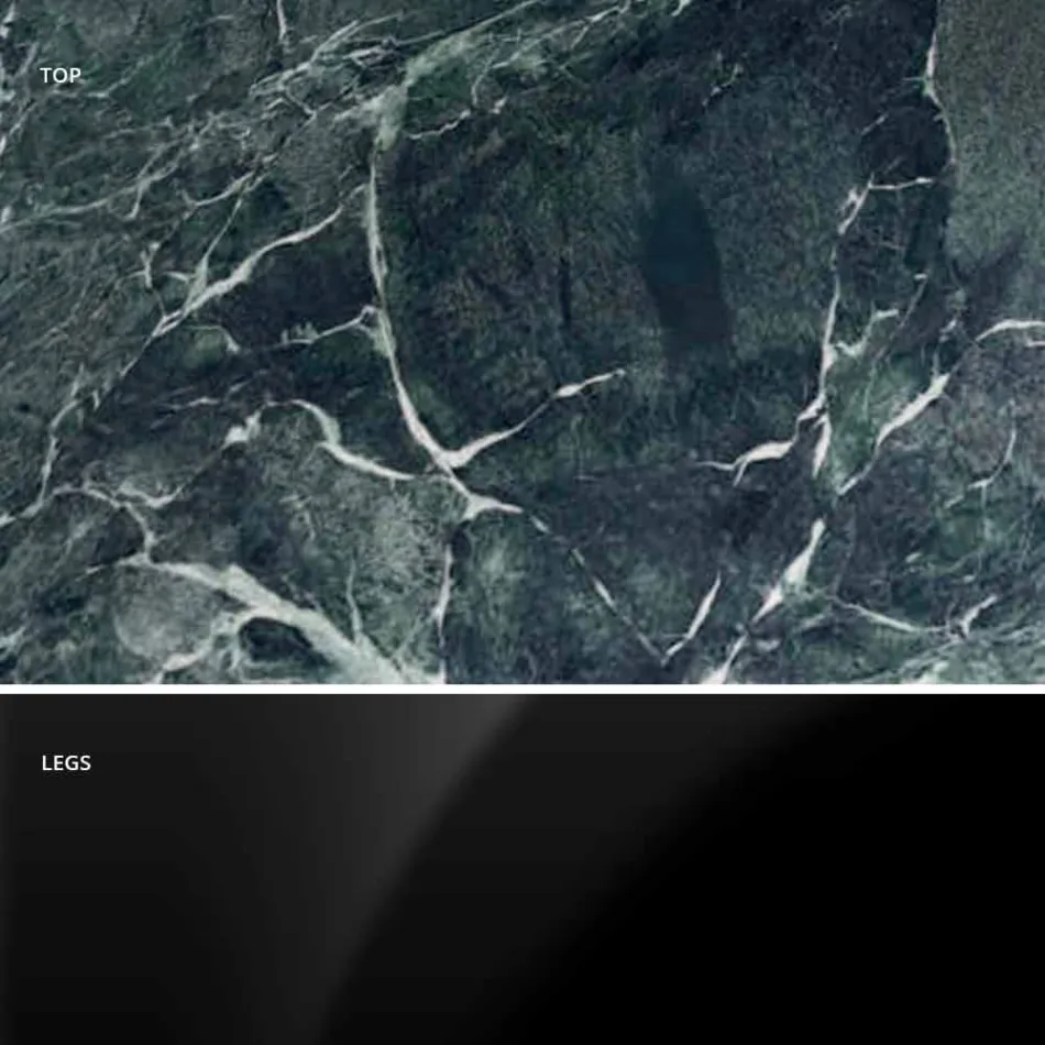 Mesa Redonda Moderna en Mármol de Carrara y Marquinia Made in Italy – Dollars Viadurini