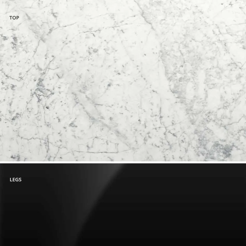 Mesa Redonda Moderna en Mármol de Carrara y Marquinia Made in Italy – Dollars Viadurini