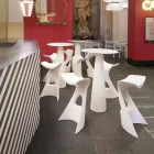 Mesa redonda de polietileno Slide Hoplà (H110) hpl top fabricado en Italia Viadurini