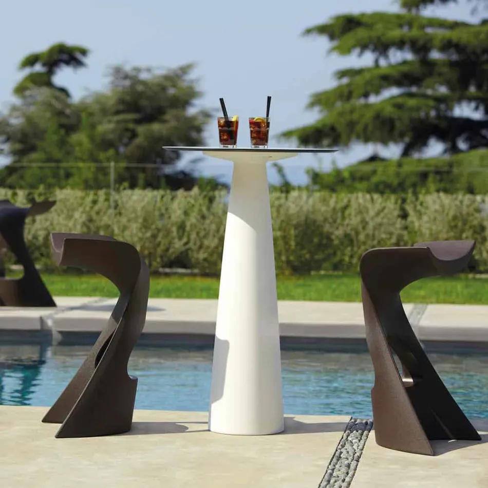 Mesa redonda de polietileno Slide Hoplà (H110) hpl top fabricado en Italia Viadurini