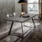 Mesa de comedor con tapa de roble descortezado Made in Italy - Pinocho Viadurini