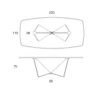 Tablero para mesa de comedor en cerámica mate y patas metálicas - Monacco Viadurini