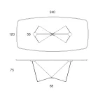 Tablero para mesa de comedor en cerámica mate y patas metálicas - Monacco Viadurini