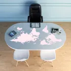 Mesa de escritorio moderna con tapa de cristal hecha en Italia, Pontida Viadurini