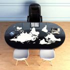 Mesa de escritorio moderna con tapa de cristal hecha en Italia, Pontida Viadurini