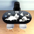 Mesa de escritorio moderna con tapa de cristal hecha en Italia, Pontida Viadurini