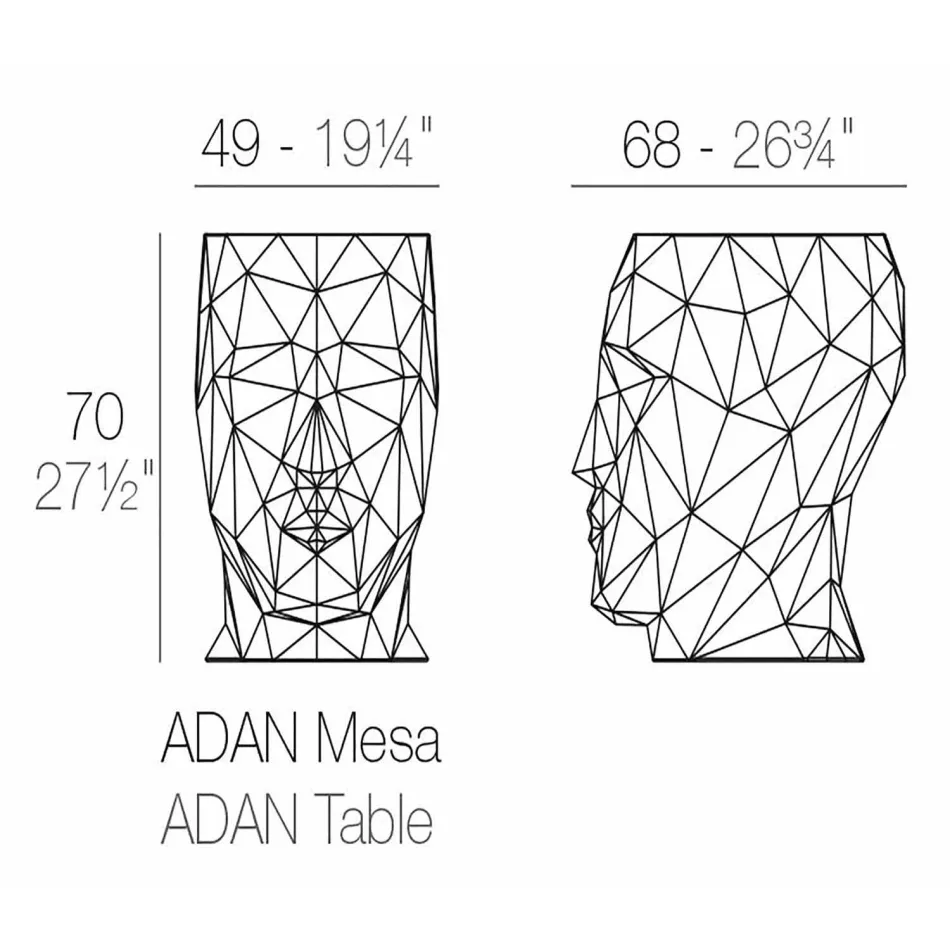 Mesa / taburete de exterior de diseño Adan by Vondom, en polietileno Viadurini