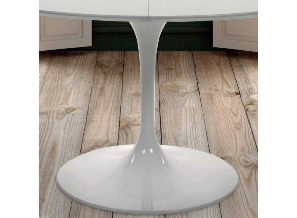 Mesa redonda extensible hasta 170 cm en laminado Made in Italy - Dollars Viadurini