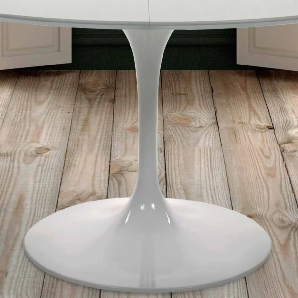 Mesa redonda extensible hasta 170 cm en laminado Made in Italy - Dollars Viadurini
