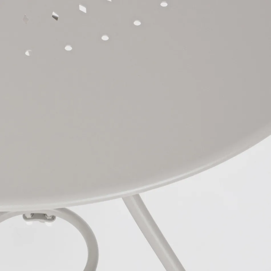 Mesa de jardín redonda estilo Shabby Chich en acero pintado - Enchantment Viadurini