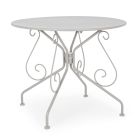 Mesa de jardín redonda estilo Shabby Chich en acero pintado - Enchantment Viadurini