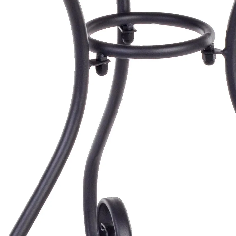 Mesa de jardín redonda estilo Shabby Chich en acero pintado - Enchantment Viadurini