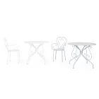 Mesa de jardín redonda estilo Shabby Chich en acero pintado - Enchantment Viadurini