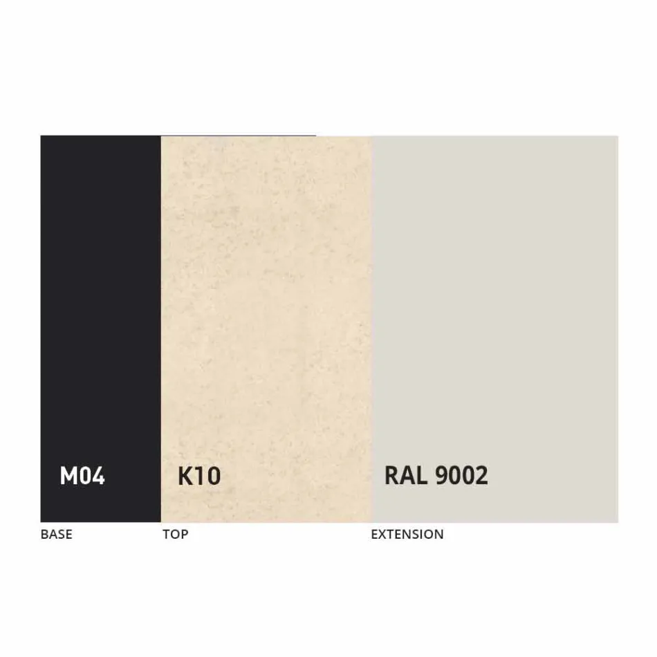 Mesa de comedor redonda extensible a 165 cm con tapa de cerámica - Pistolero Viadurini