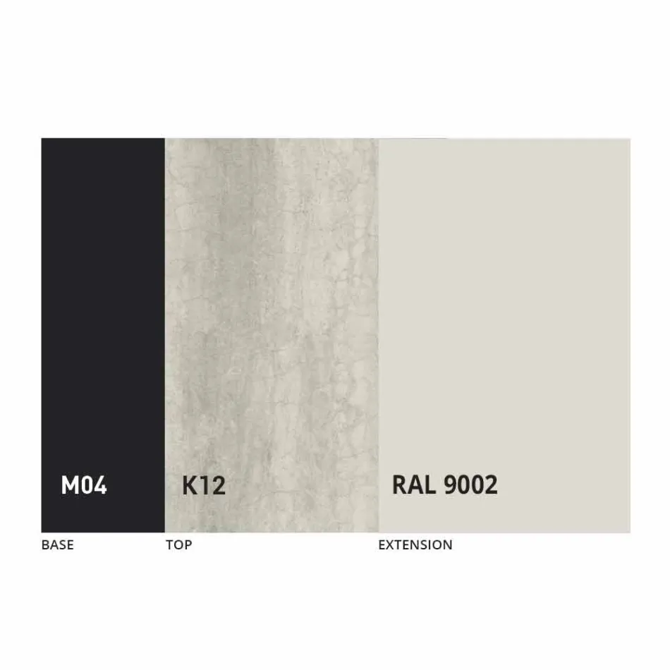 Mesa de comedor redonda extensible a 165 cm con tapa de cerámica - Pistolero Viadurini