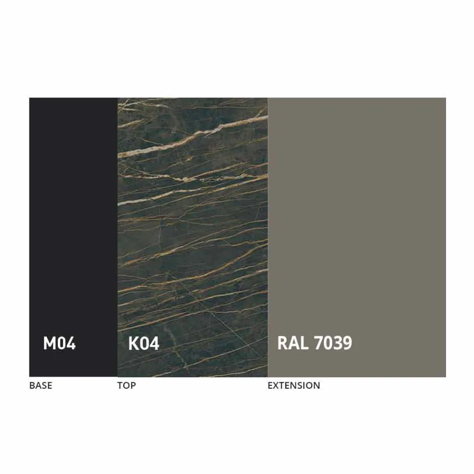 Mesa de comedor redonda extensible a 165 cm con tapa de cerámica - Pistolero Viadurini