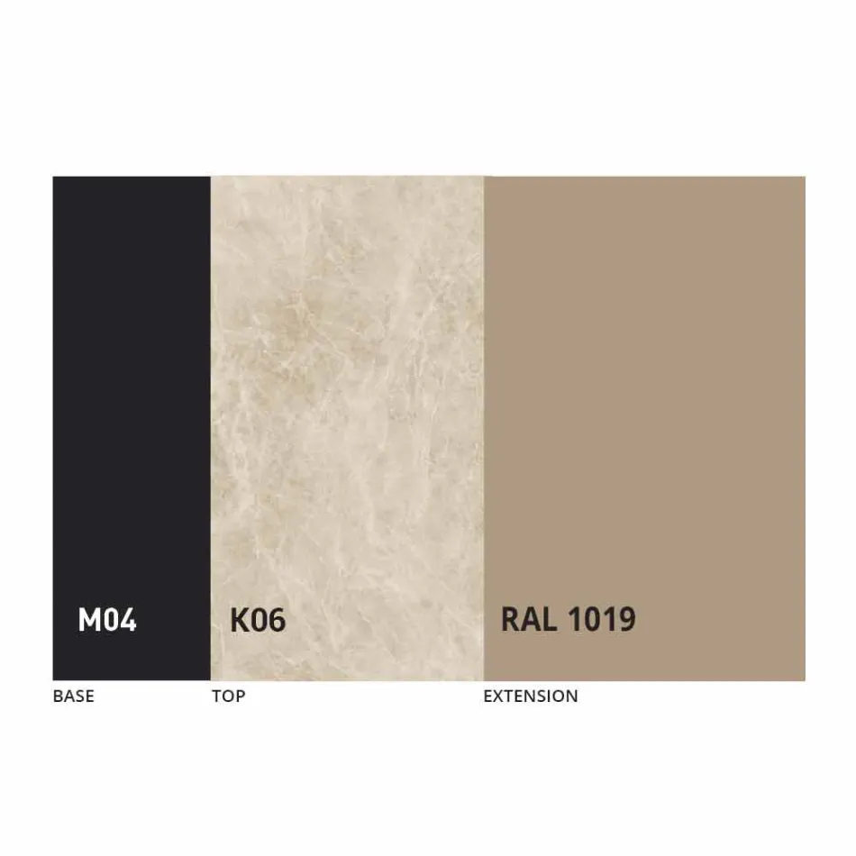 Mesa de comedor redonda extensible a 165 cm con tapa de cerámica - Pistolero Viadurini