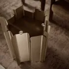 Mesa de comedor redonda de cristal extratransparente, fabricada en Italia - Duna Viadurini