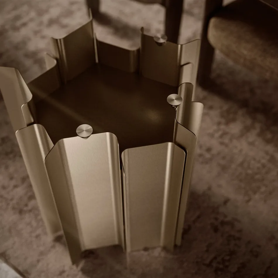 Mesa de comedor redonda de cristal extratransparente, fabricada en Italia - Duna Viadurini