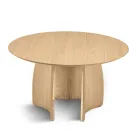 Mesa redonda de MDF para seis personas en tres colores con patas curvas - Argo Viadurini