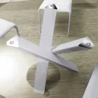 Mesa redonda de diseño d.130 con tapa de cristal realizada en Italia Cristal Viadurini