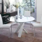 Round design table d.150 glass top made in Italy Cristal Viadurini