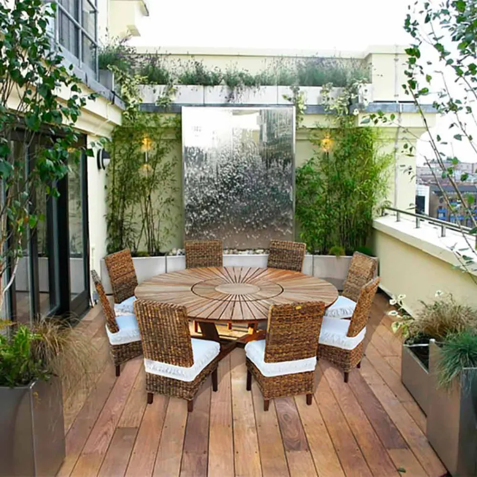 Mesa redonda en teca y madera maciza Real Table Viadurini