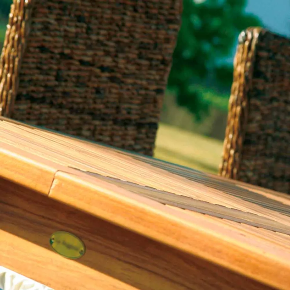 Mesa de comedor redonda de teca para interior / exterior Real Table, diseño moderno Viadurini