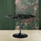 Mesa Tulip Eero Saarine H 73 Redonda en Mármol Verde Alpi Made in Italy - Escarlata Viadurini