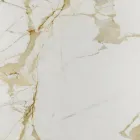 Eero Saarinen Mesa Tulip H 73 con Tapa Redonda en Mármol Caracatta Dorado Viadurini