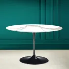 Mesa Tulip Eero Saarinen H 73 en Calacatta Michelangelo Made in Italy - Escarlata Viadurini