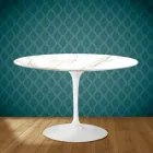 Mesa Tulip Eero Saarinen H 73 en Cerámica Entzo Made in Italy - Escarlata Viadurini