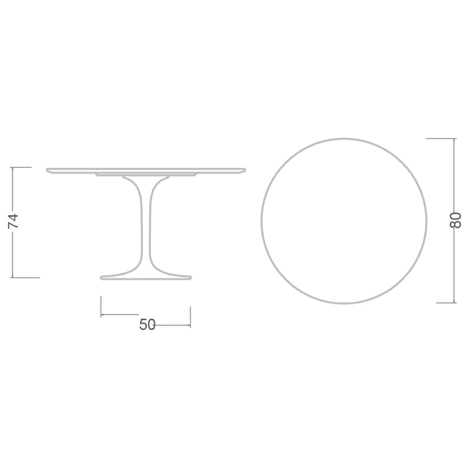 Mesa Tulip Eero Saarinen H 73 en Cerámica Entzo Made in Italy - Escarlata Viadurini