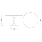 Mesa Tulip Eero Saarinen H 73 en Cerámica Invisible Select Made in Italy - Escarlata Viadurini