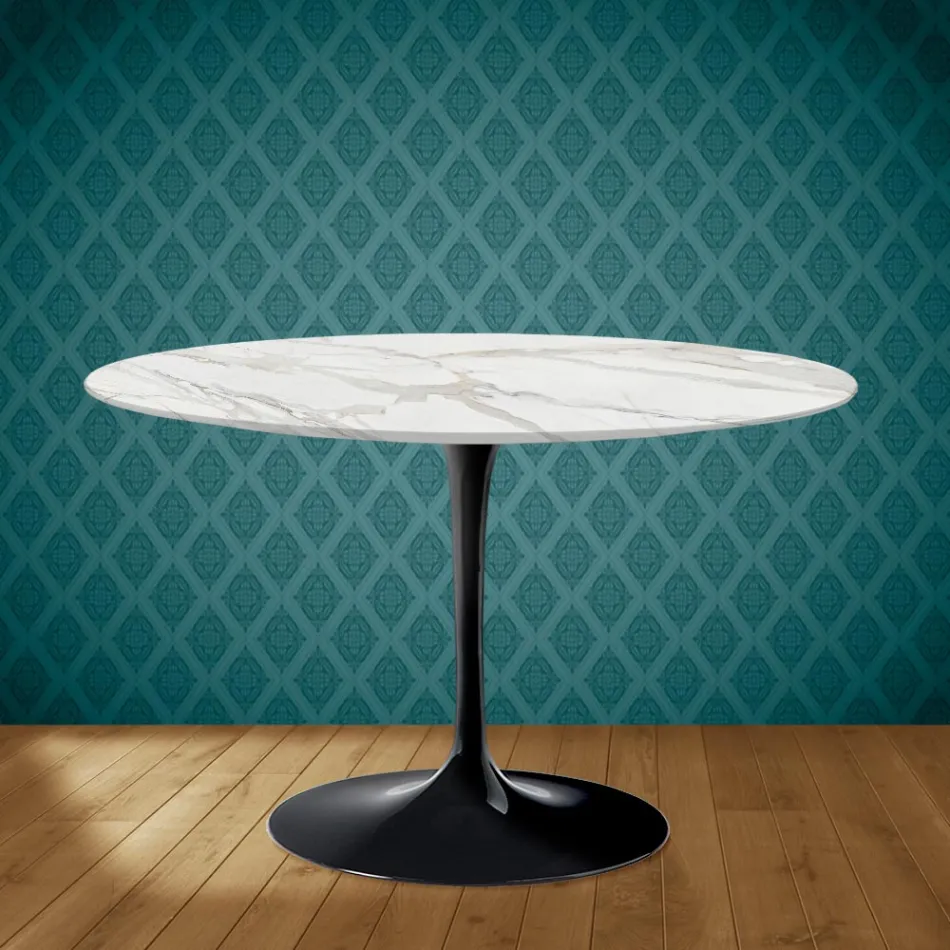 Mesa Tulip Eero Saarinen H 73 en Cerámica Morpheus Made in Italy - Escarlata Viadurini