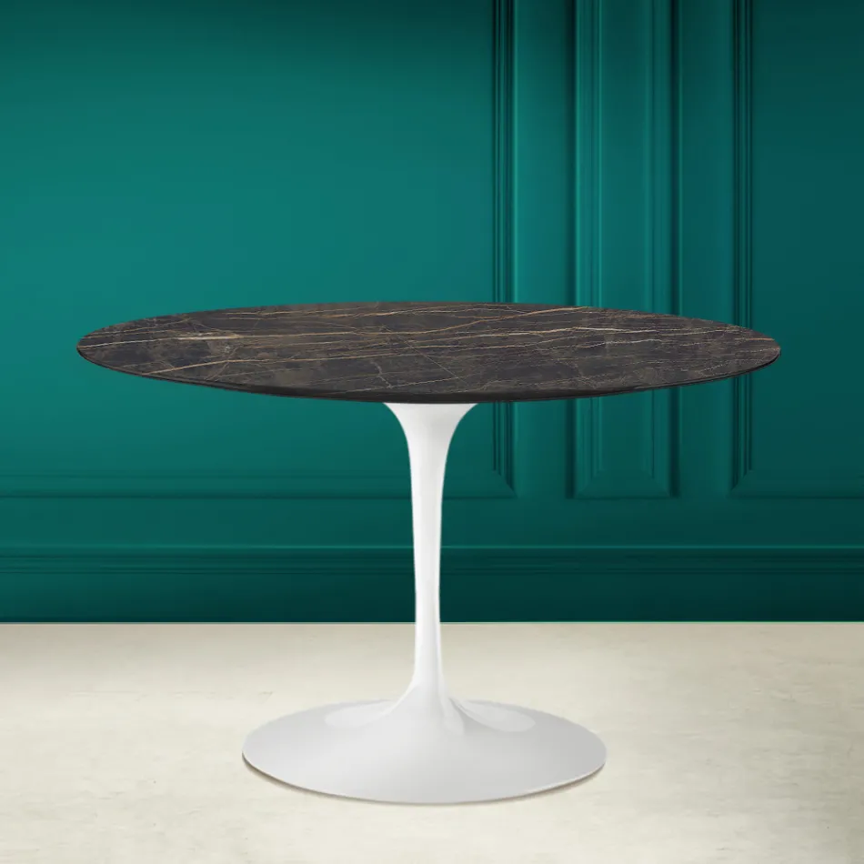 Mesa Tulip Eero Saarinen H 73 en Cerámica Noir Desire Made in Italy - Escarlata Viadurini