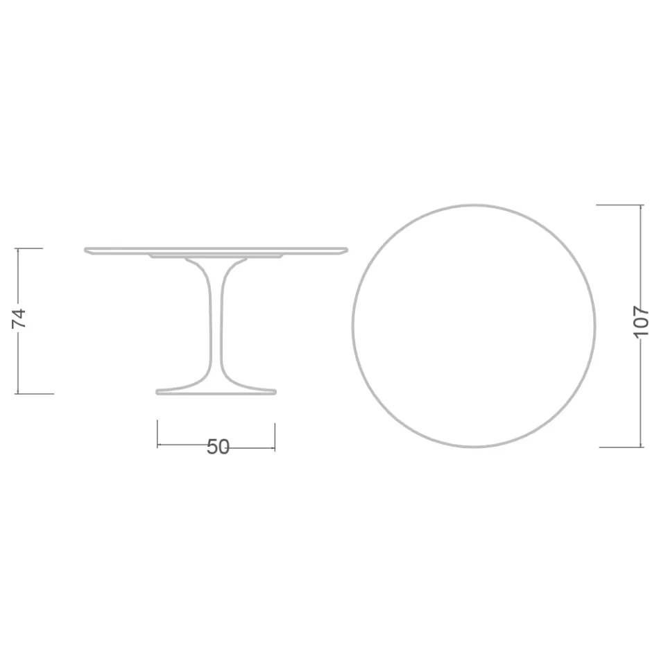 Mesa Tulip Eero Saarinen H 73 en Cerámica Noir Desire Made in Italy - Escarlata Viadurini