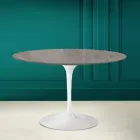 Mesa Tulip Eero Saarinen H 73 en Cerámica Pietra Gris Made in Italy - Escarlata Viadurini